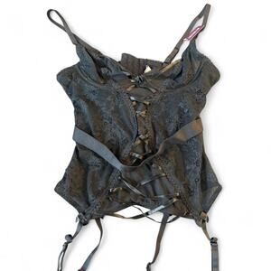 Adore me 34 a black Y2K going out corset lace up top